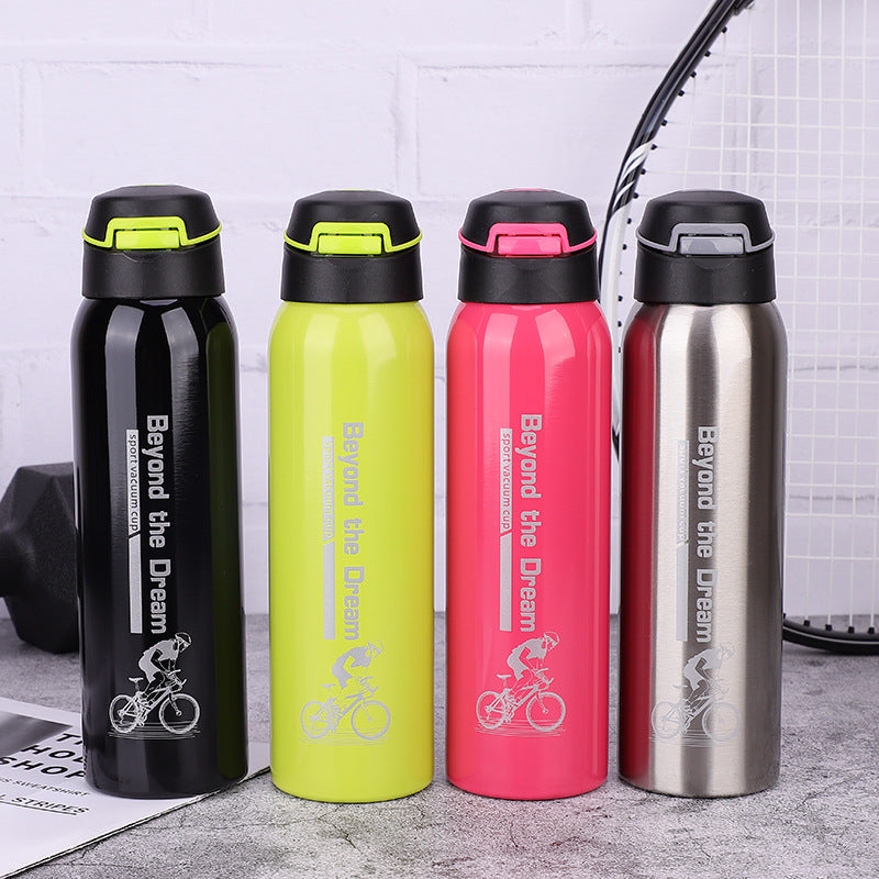 Stainless Steel Insulated Sports Cup with Straw and Strap